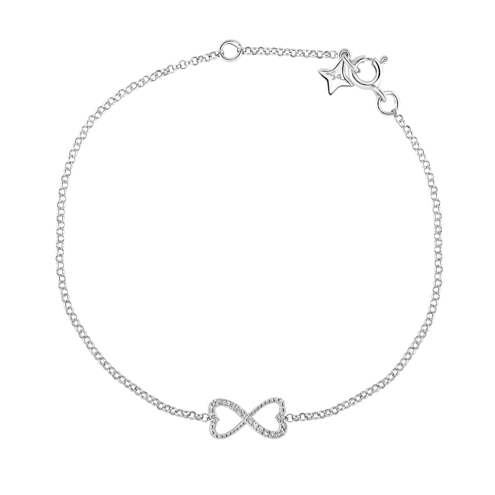 Pulseira Life Forever Infinito em Prata 925 com Pedras Incolores