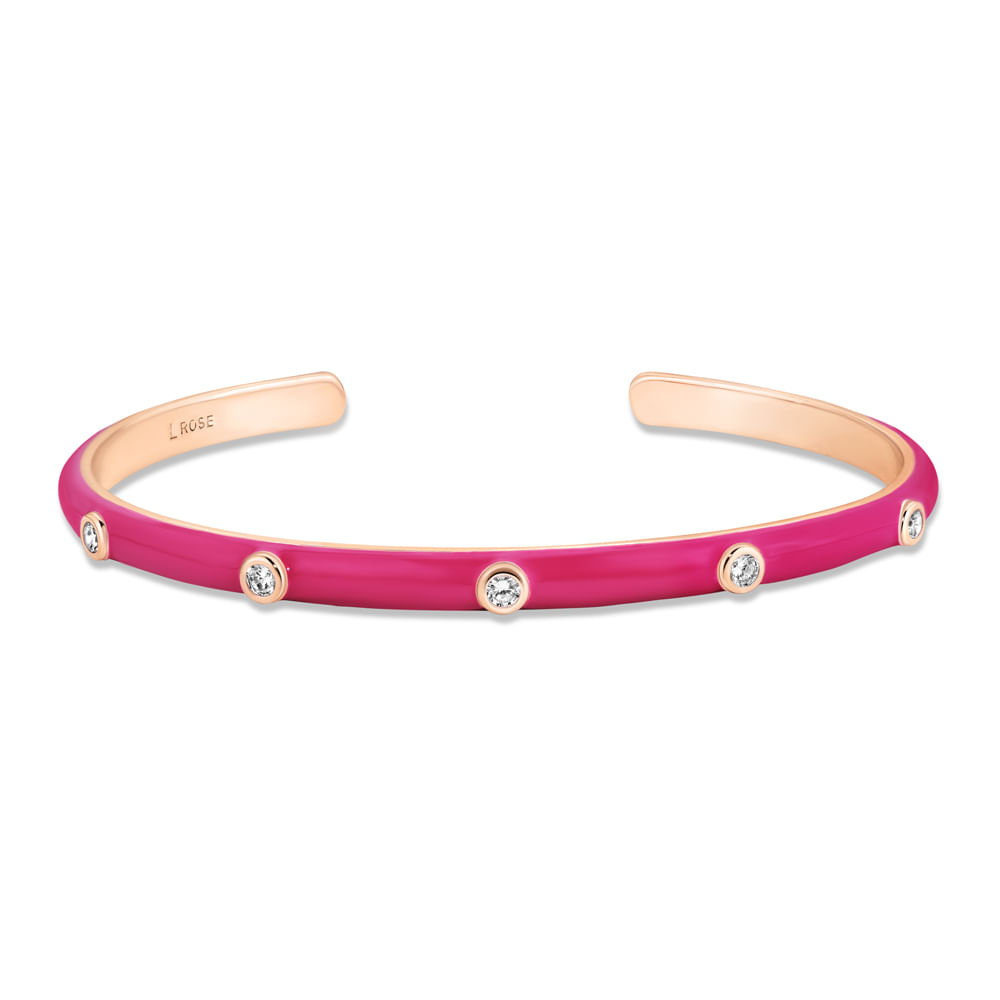 Bracelete Life Joyful em Prata 925 com Pedras Incolores e Esmalte
