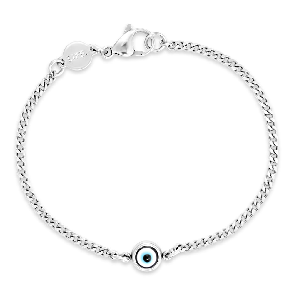 Pulseira Life Olho Grego em Aço