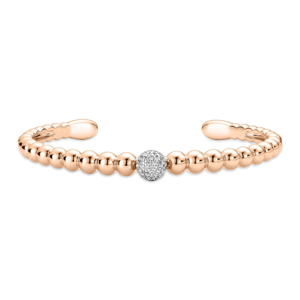 Bracelete Life Serenne em Liga Rosé com banho de Ouro Rosé e Pedra Incolor