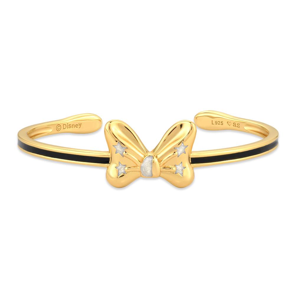 Bracelete Life Disney e Ana Strumpf Laço com Banho de Ouro Amarelo 18k e Esmalte
