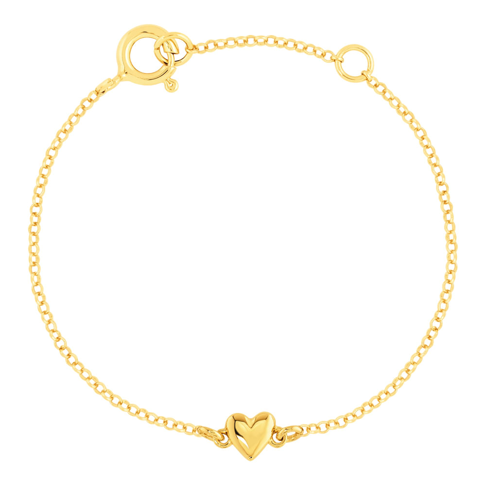 Pulseira Life Petit Coração em Prata 925 com Banho de Ouro Amarelo 18k