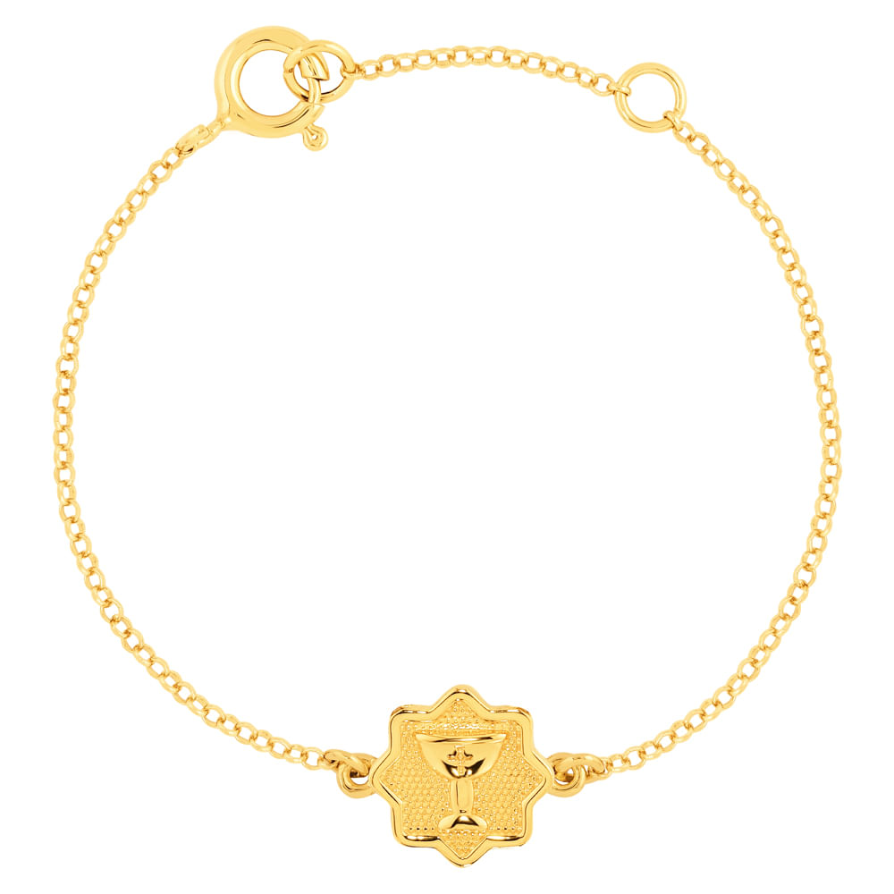 Pulseira Life Petit II Cálice em Prata 925 com Banho de Ouro Amarelo 18k