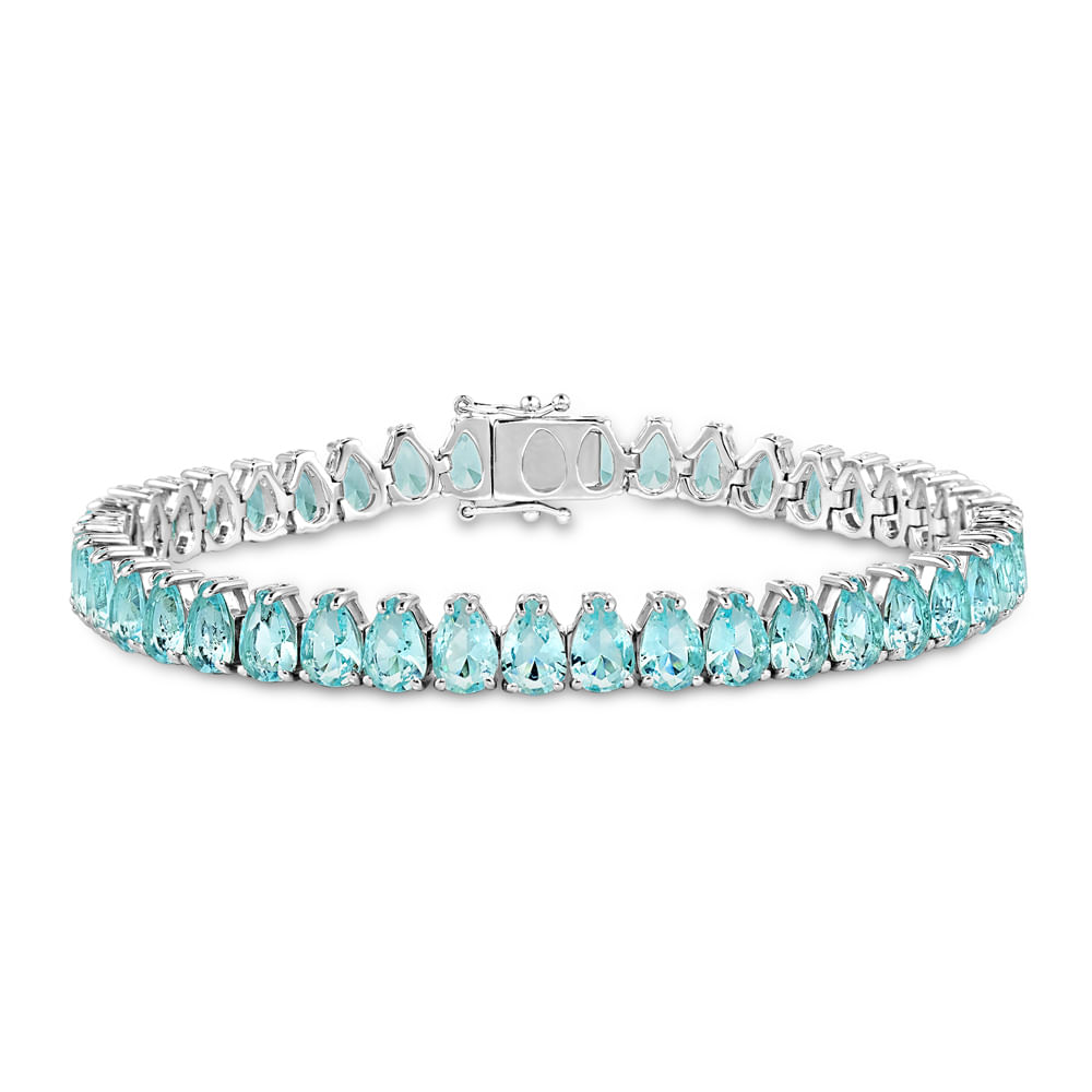Pulseira Life Royal em Prata 925 com Pedras Azuis