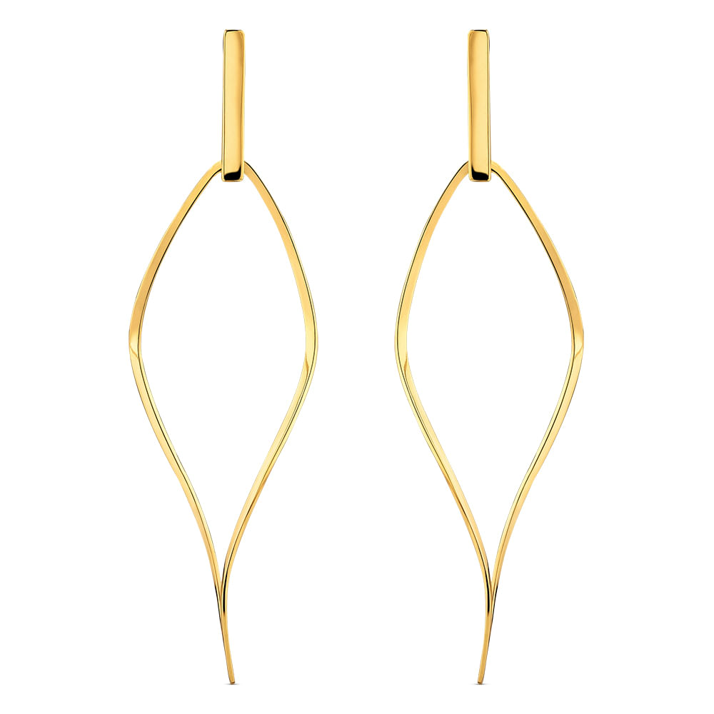 Argola Curvada em Ouro Amarelo 18k, 18 mm