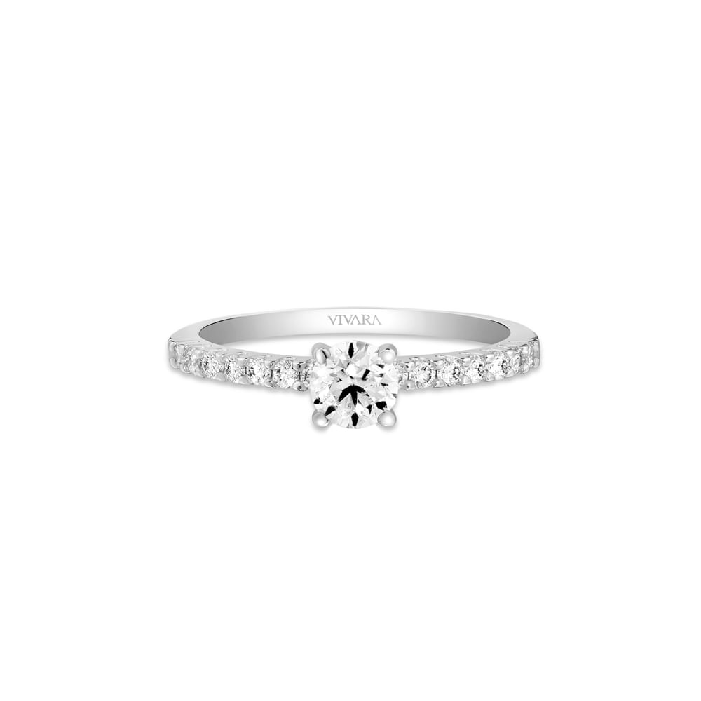Anel Solitário Classic em Ouro Branco 18k com Diamantes 0,61 ct