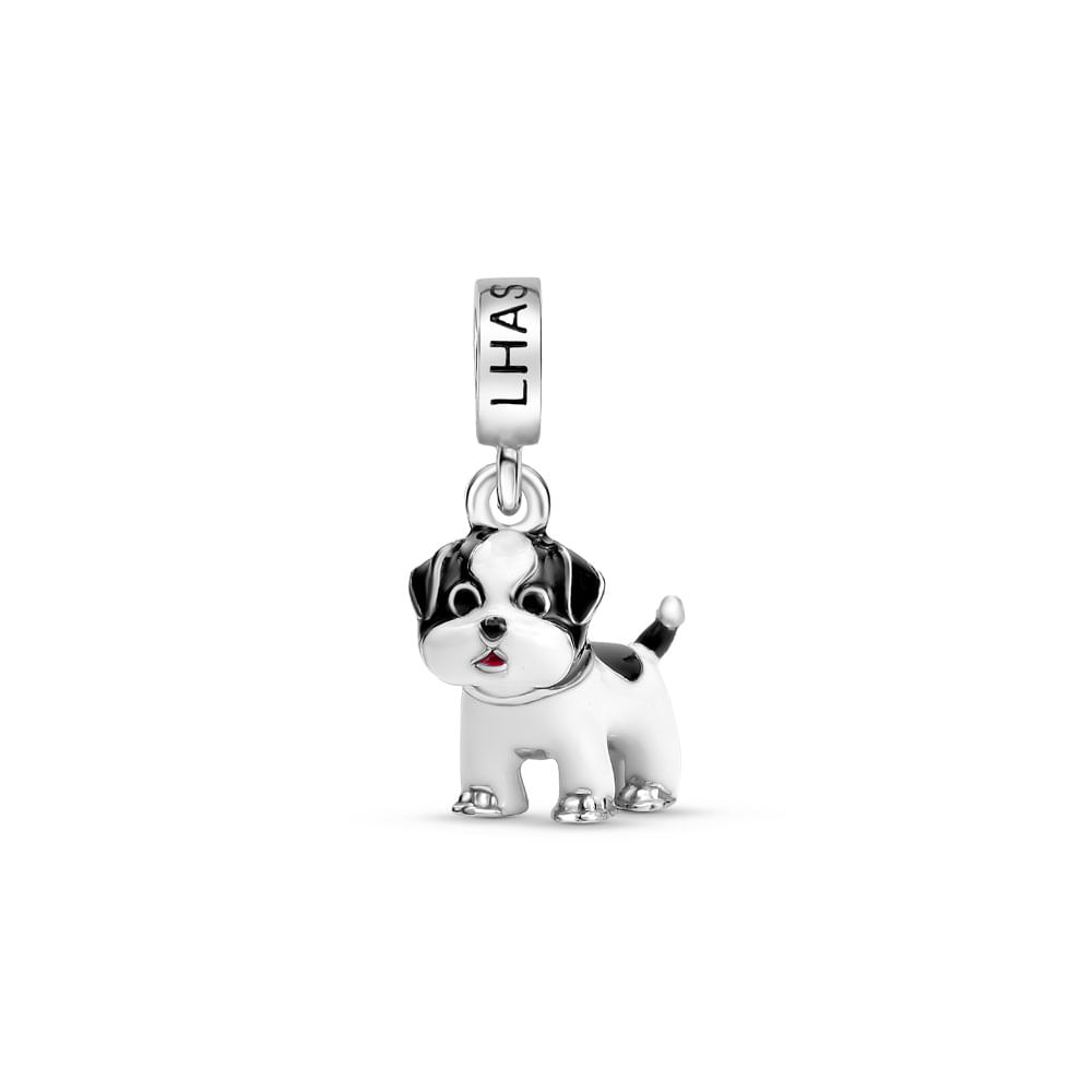 Pingente Life Animal Lhasa Apso em Prata 925 com Esmalte
