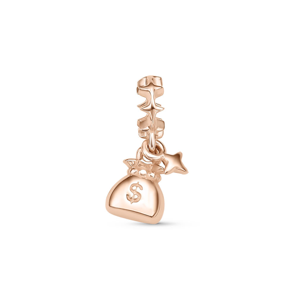 Pingente Life Soul Saco de Dinheiro em Liga Rosé com Banho de Ouro Rosé 18k