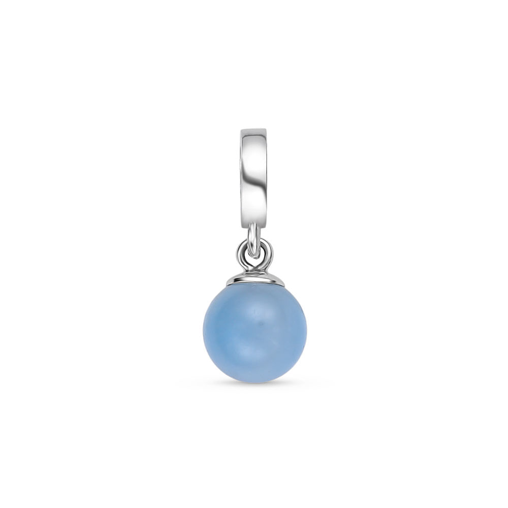 Pingente Life My Stone Aquamarine em Prata 925 com Calcedônia Azul