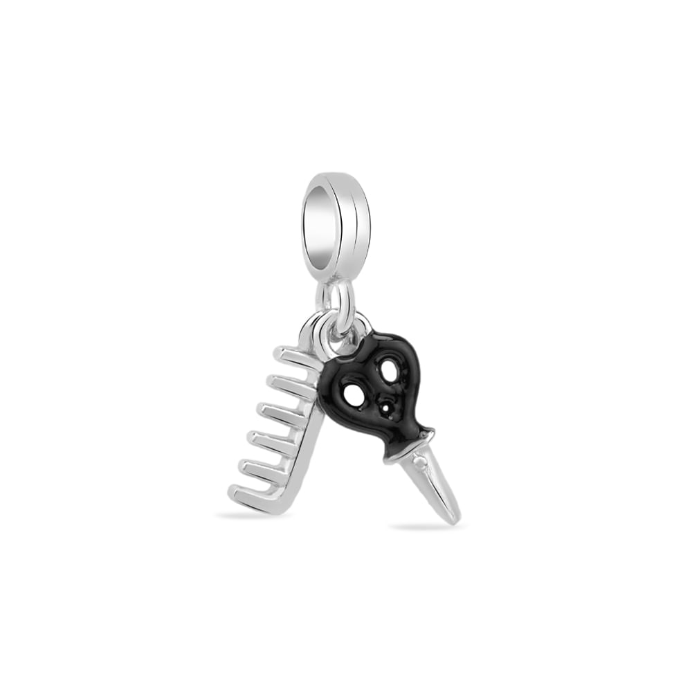 Pingente Life Profissão Beleza em Prata 925 com Esmalte