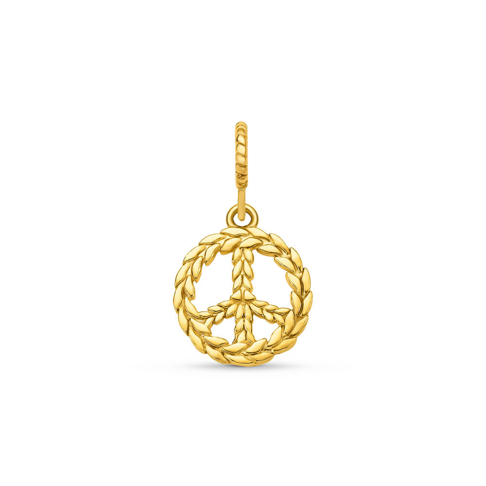 Pingente Life Origens Paz e Amor em Prata 925 com Banho de Ouro Amarelo 18k