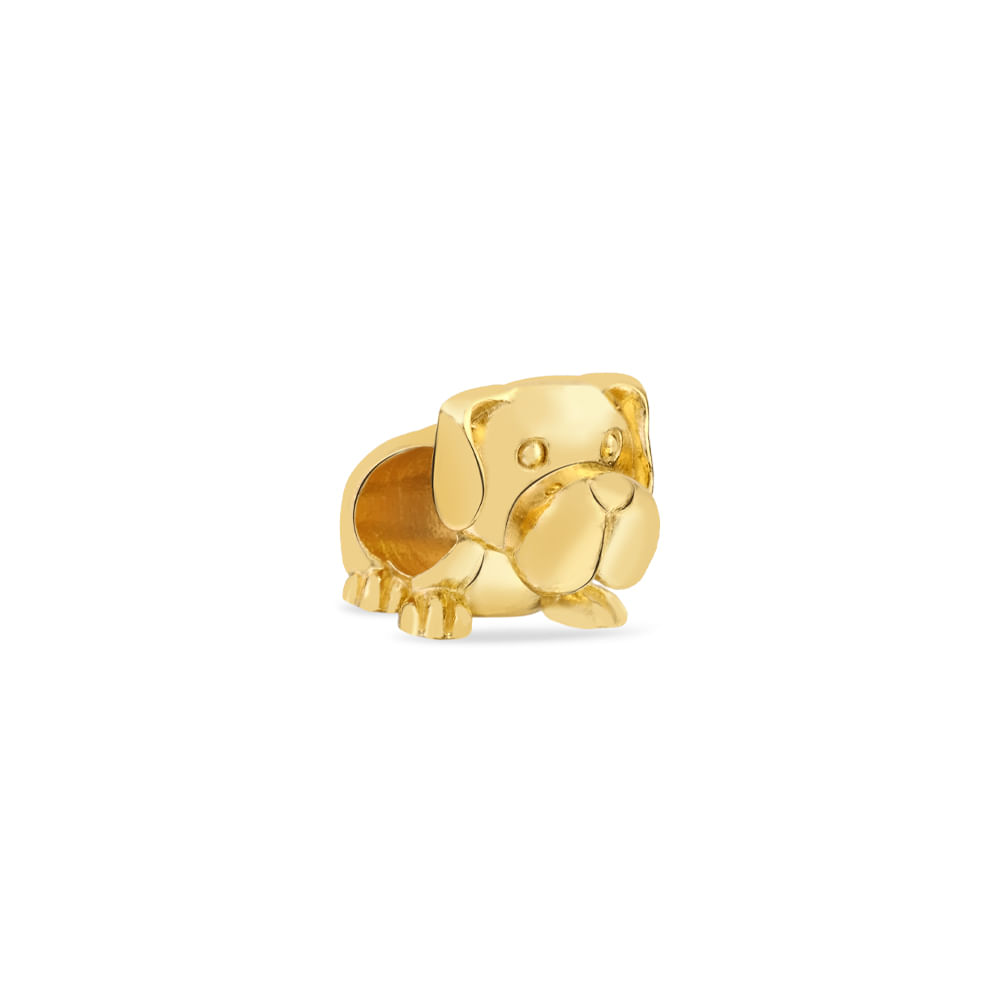 Separador Life Animal Cachorro em Prata 925 com Banho de Ouro Amarelo 18k