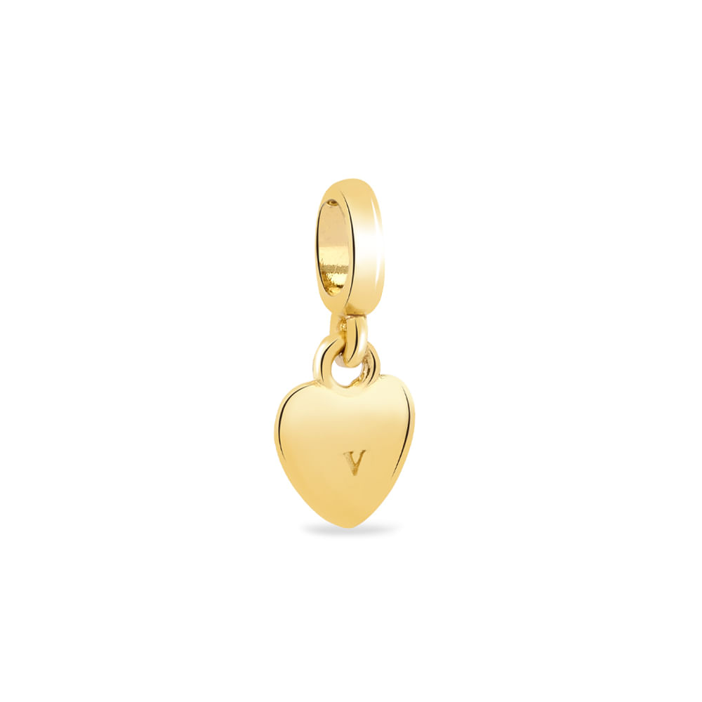 Pingente Life Amor Coração em Prata 925 com Banho de Ouro Rosé 18k