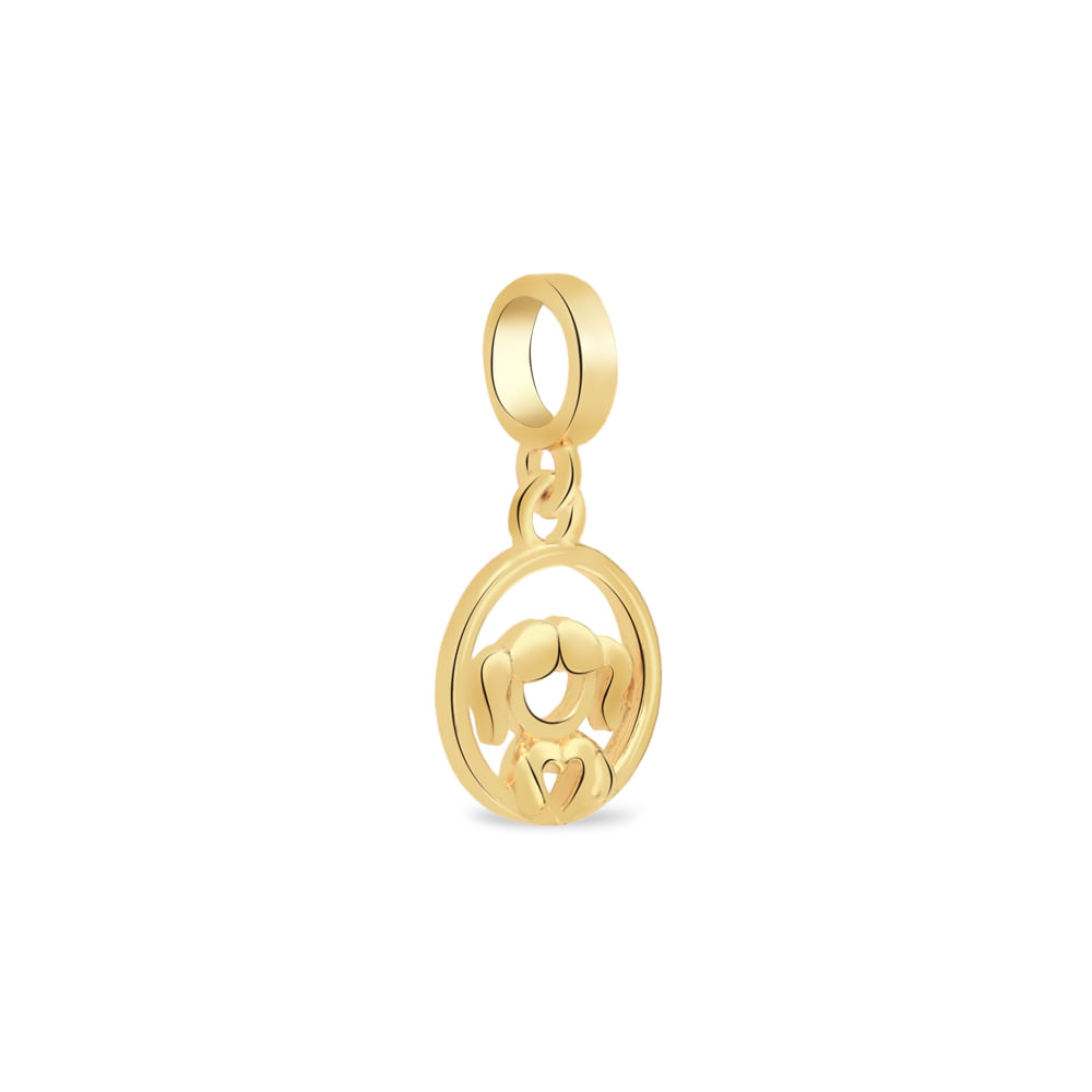 Pingente Life Menina em Prata 925 com Banho de Ouro Amarelo 18k
