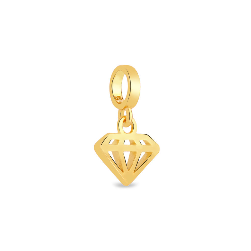 Pingente Life Fashion Diamante em Prata 925 com Banho de Ouro Amarelo 18k