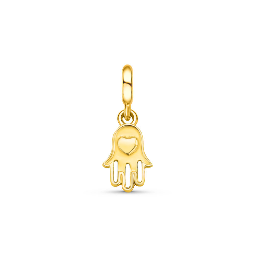 Pingente Life Patuás Mão de Hamsá em Prata 925 com Banho de Ouro Amarelo 18k
