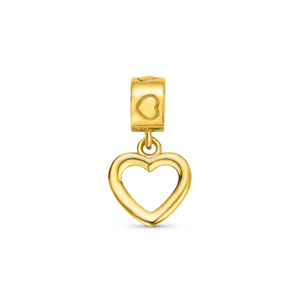 Pingente Life Amor Coração em Prata 925 com Banho de Ouro Amarelo 18k