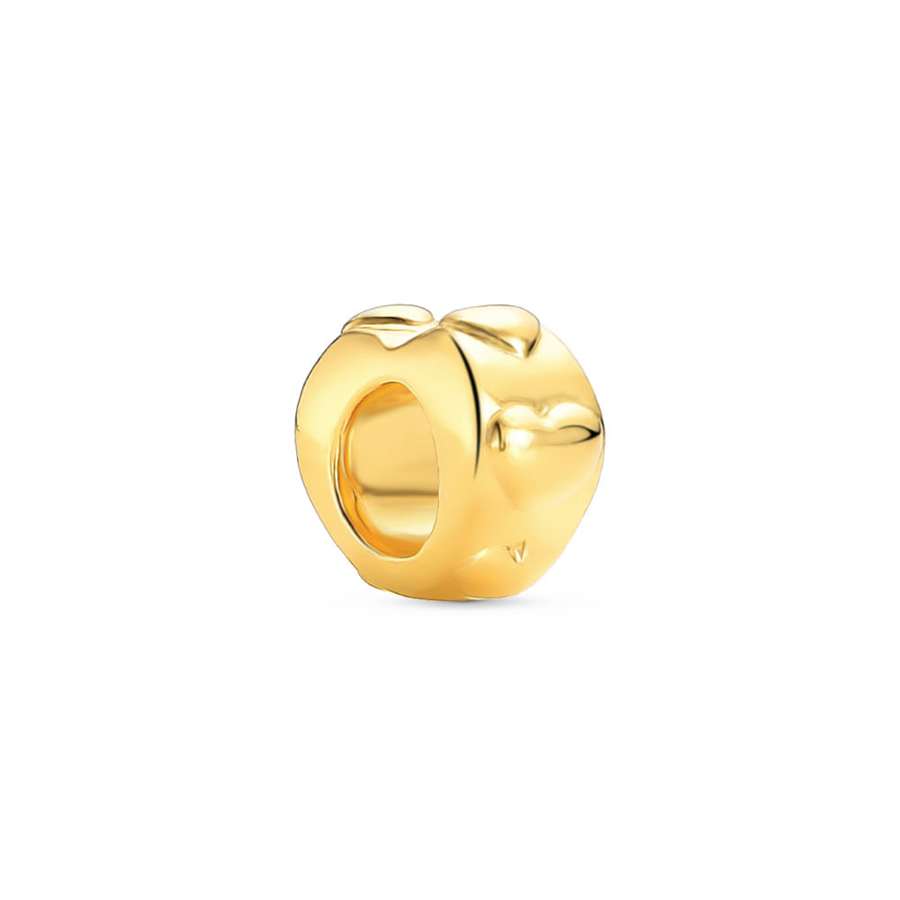 Separador Life Corações em Prata 925 com Banho de Ouro Amarelo 18k