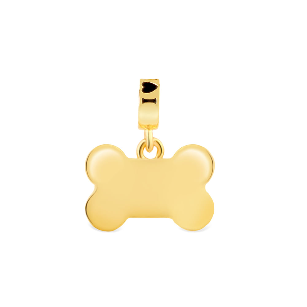 Pingente Life Animal Placa Pet em Prata 925 com Banho de Ouro Amarelo 18k