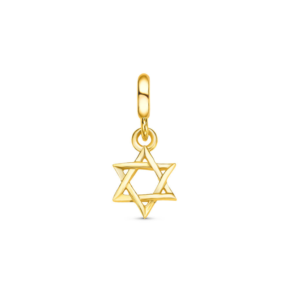 Pingente Life Religioso Estrela de Davi em Prata 925 com Banho de Ouro Amarelo 18k