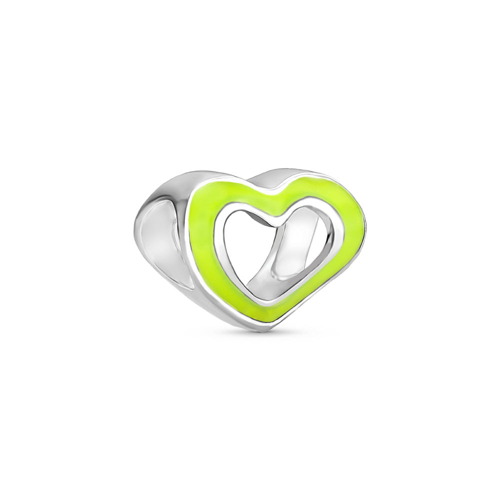 Separador Life Amor Coração em Prata 925 com Esmalte