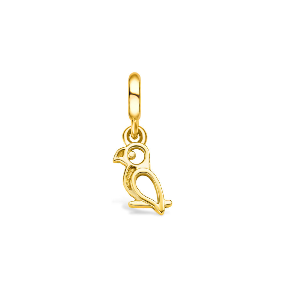 Pingente Life Animal Pássaro em Prata 925 com Banho de Ouro Amarelo 18k