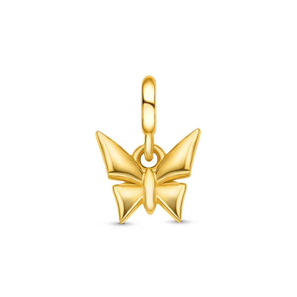 Pingente Life Animal Borboleta em Prata 925 com Banho de Ouro Amarelo 18k