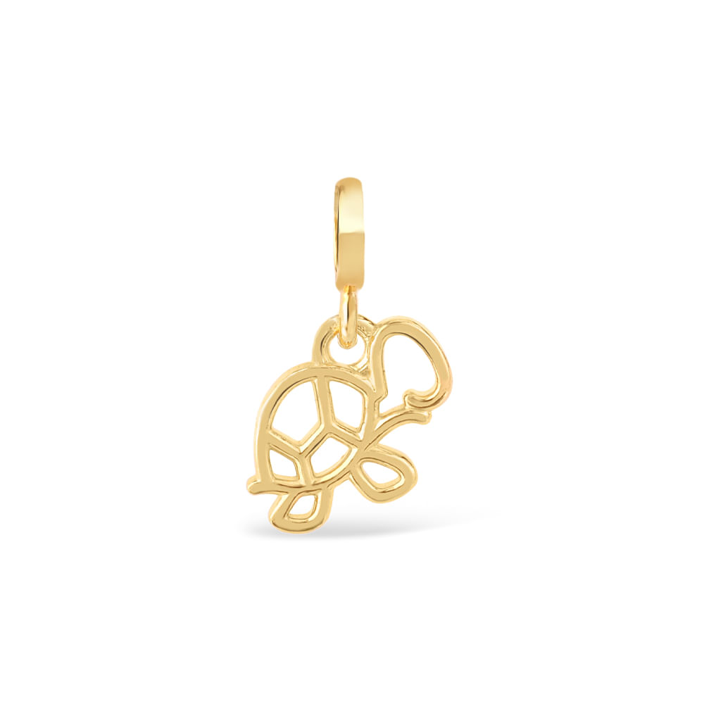 Pingente Life Animal Tartaruga em Prata 925 com Banho de Ouro Amarelo 18k
