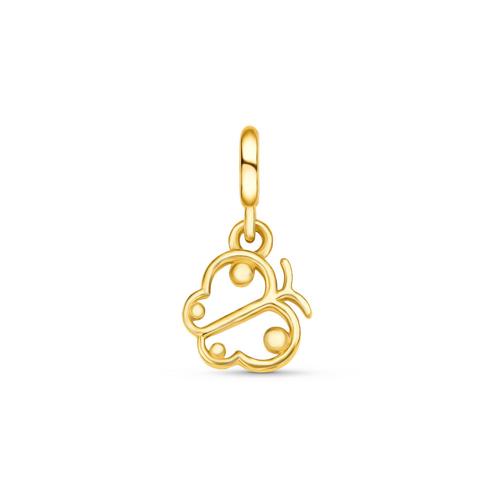 Pingente Life Animal Borboleta em Prata 925 com Banho de Ouro Amarelo 18k