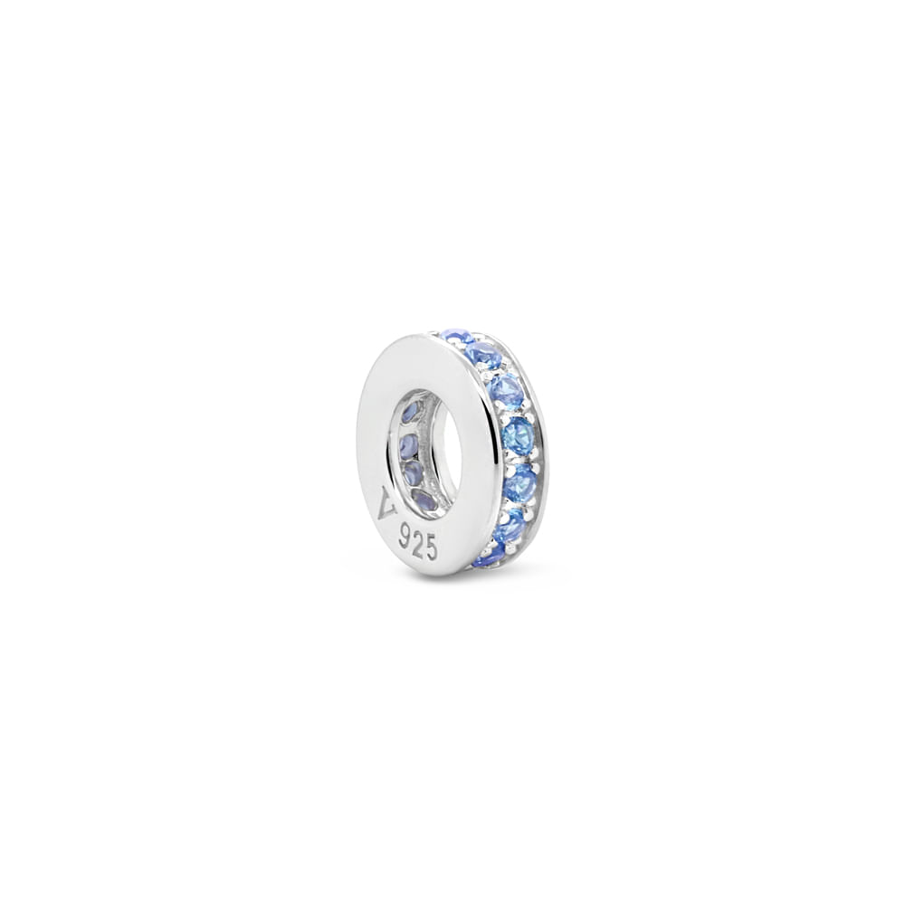 Separador Life Glam em Prata 925 com Pedras Azuis