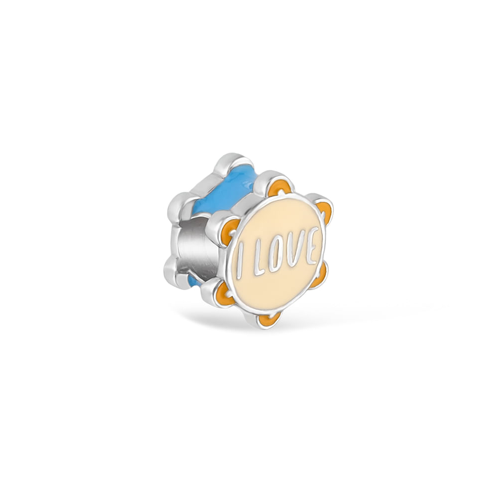 Separador Life I Love Samba em Prata 925 com Esmalte