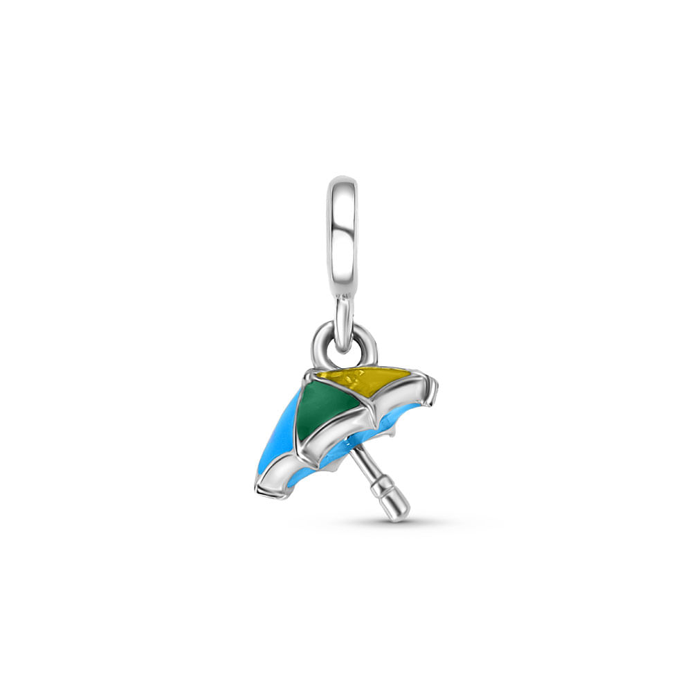 Pingente Life Viagem Sombrinha Frevo em Prata 925 com Esmalte