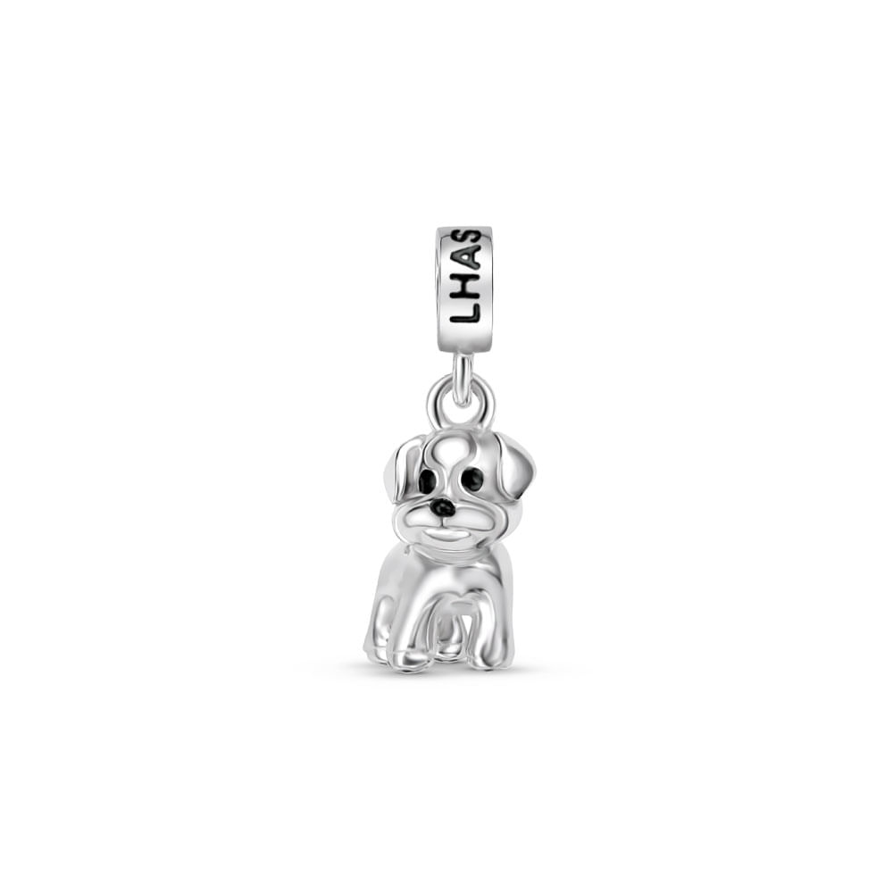 Pingente Life Animal Lhasa Apso em Prata 925 com Esmalte