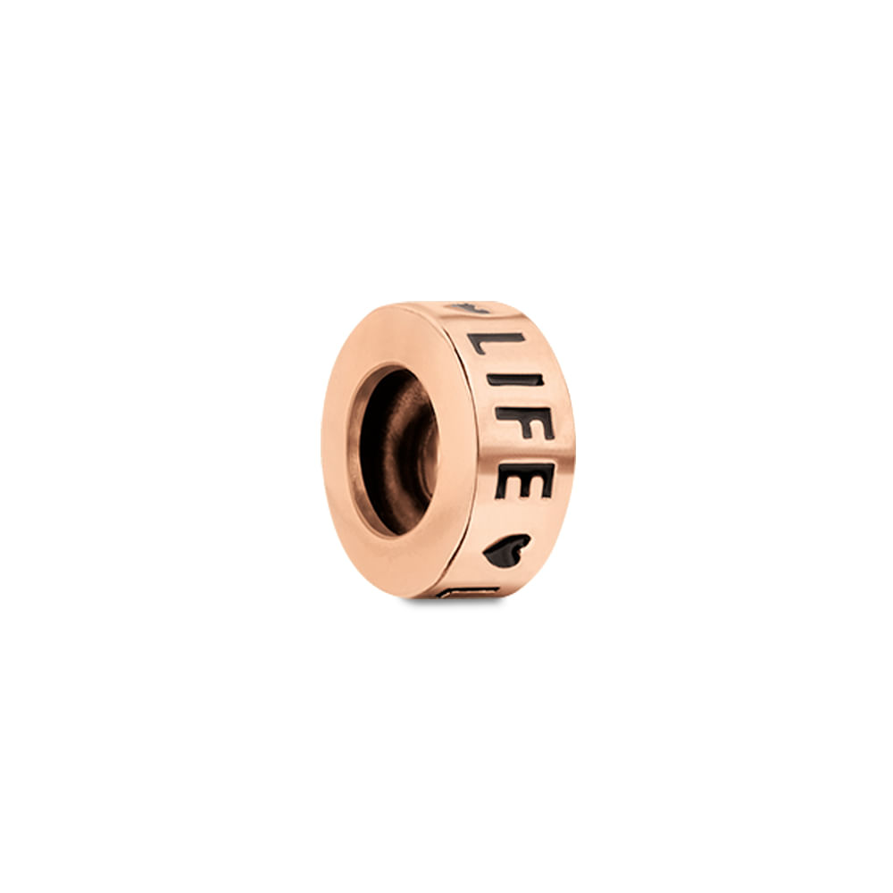 Stopper Lifemania em Liga Rosé com Banho de Ouro Rosé 18k