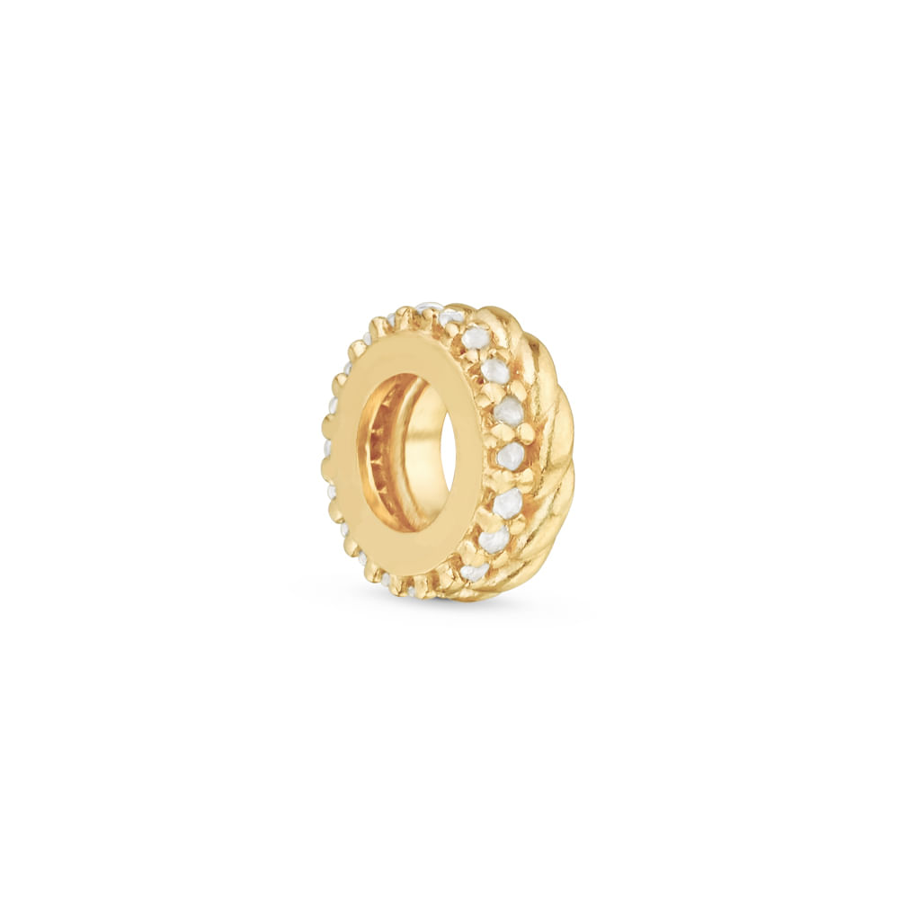 Separador Life Twist em Prata 925 com Banho de Ouro Amarelo 18k e Pedras Incolores