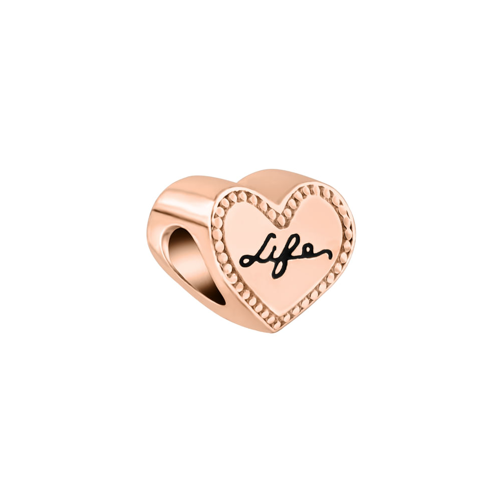 Separador Lifemania Coração em Liga Rosé com Banho de Ouro Rosé 18k