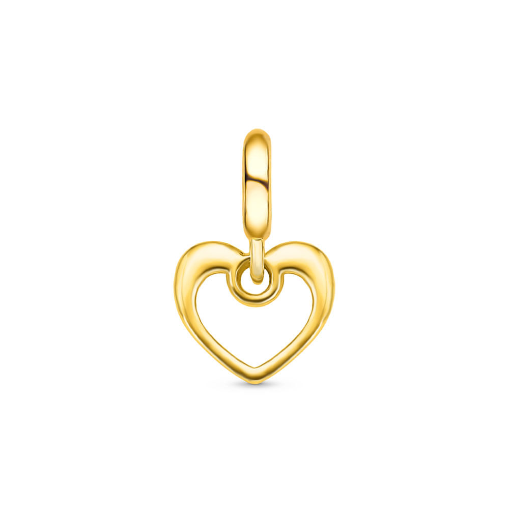 Pingente Life Amor Coração em Prata 925 com Banho de Ouro Amarelo 18k