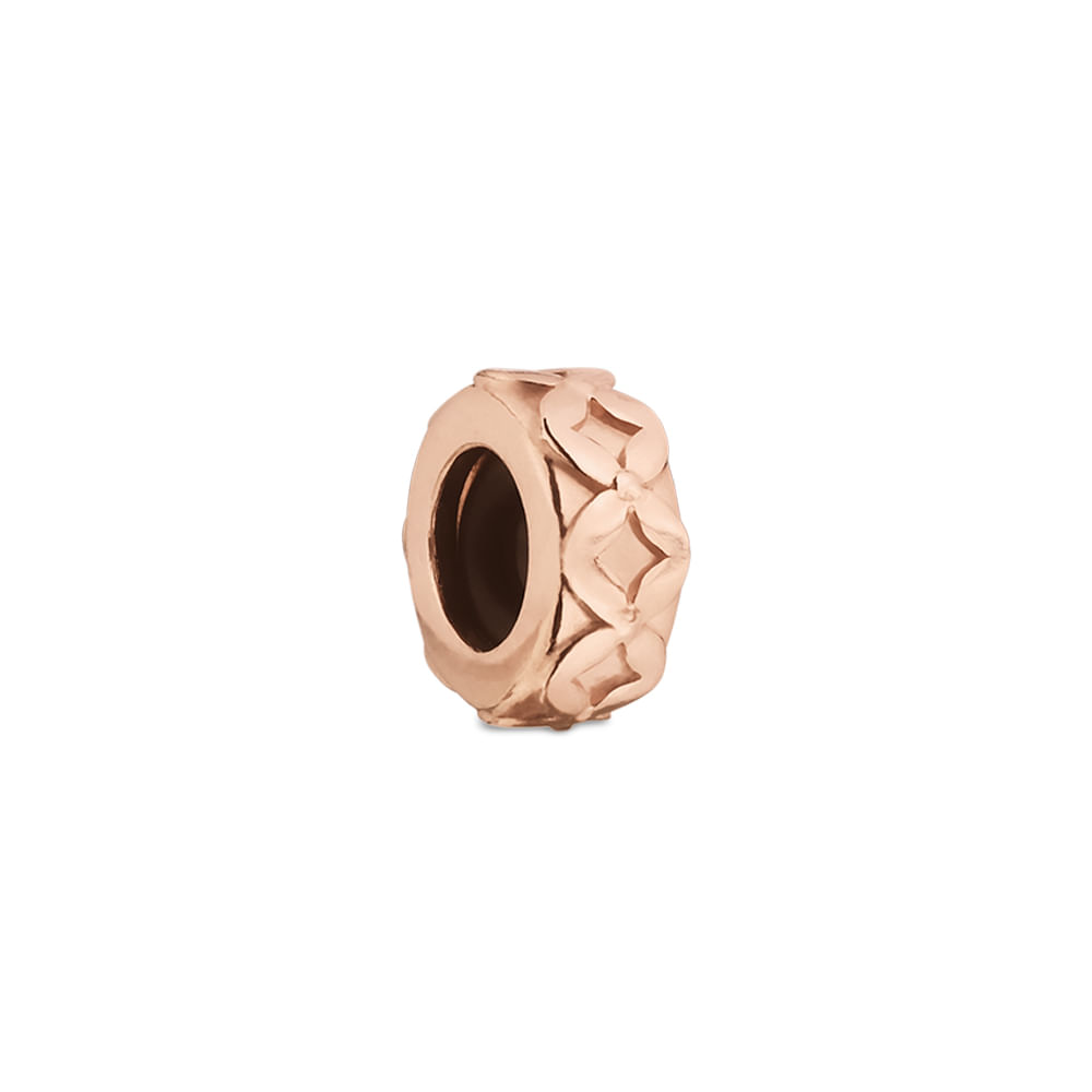 Stopper Life Flor em Liga Rosé com Banho de Ouro Rosé 18k