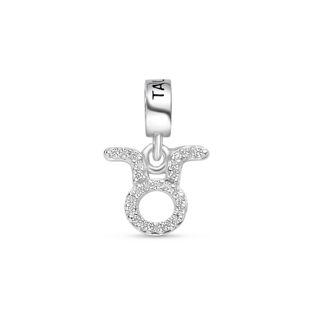 Pingente Life Signo Touro em Prata 925 com Pedras Incolores