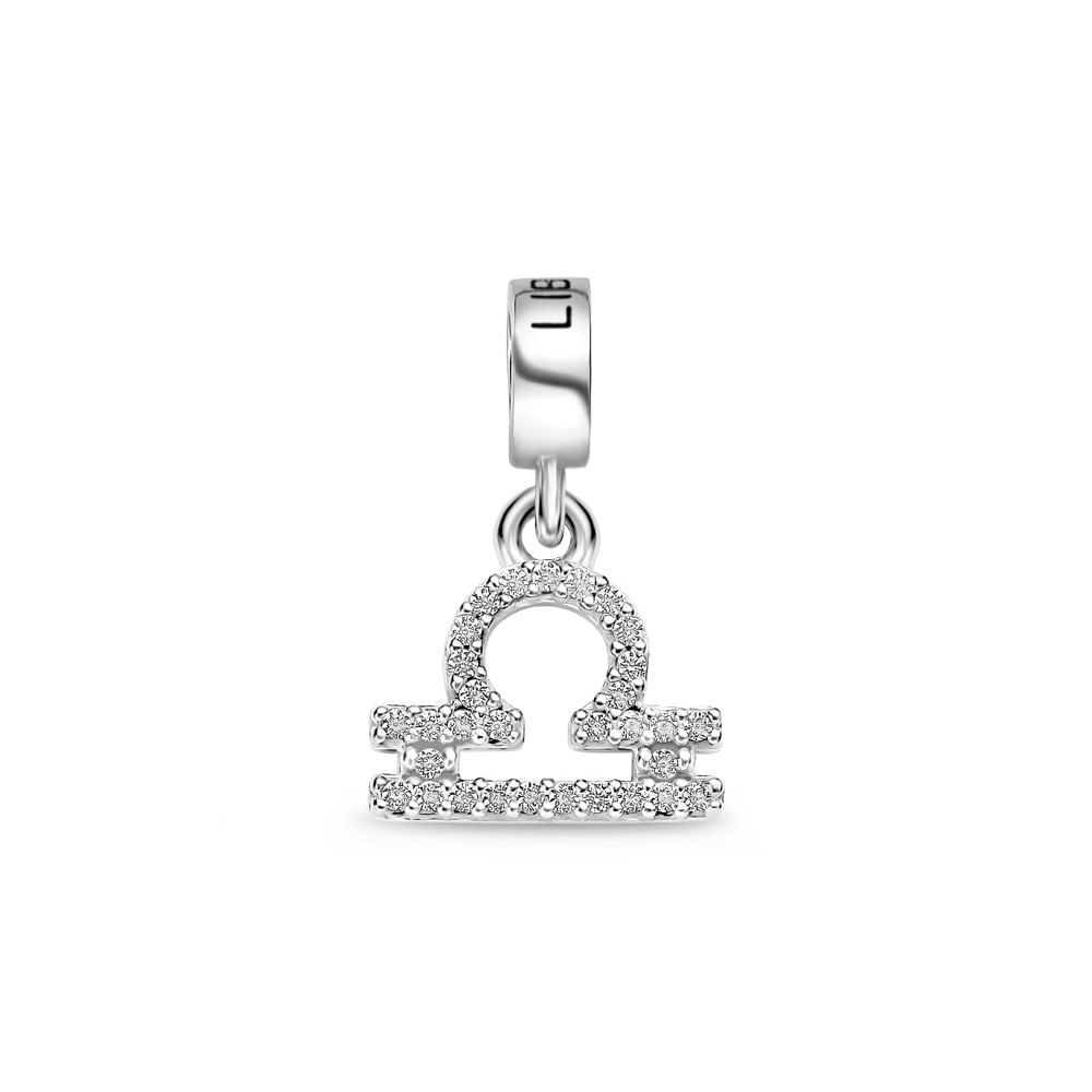 Pingente Life Signo Libra em Prata 925 com Pedras Incolores