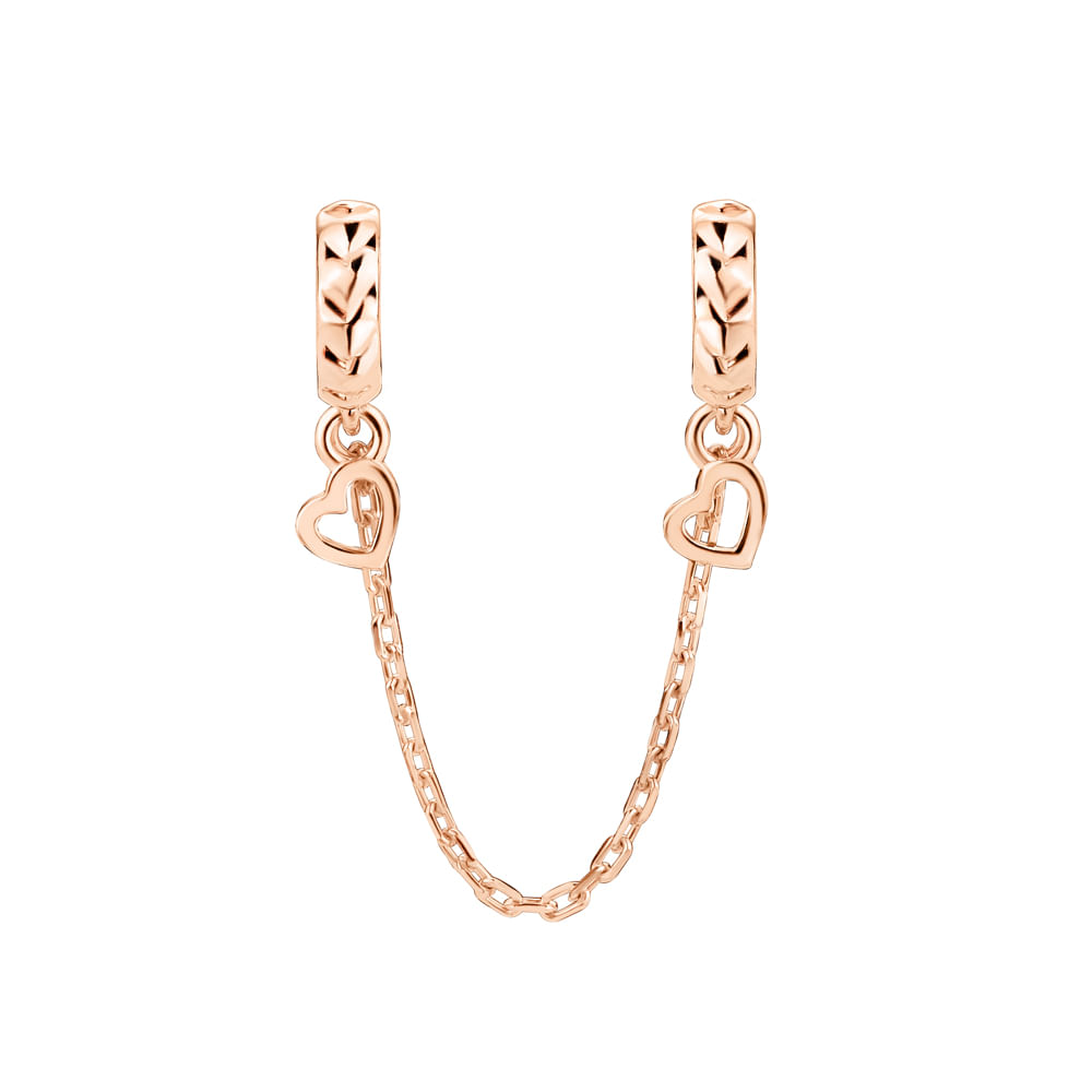 Corrente de Segurança Life Love II em Liga Rosé com Banho de Ouro Rosé 18k