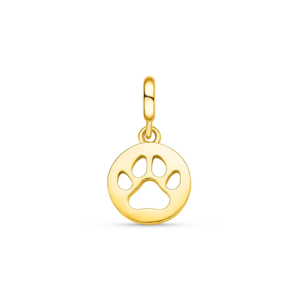 Pingente Life Animal Medalha Patinha em Prata 925 com Banho de Ouro Amarelo 18k