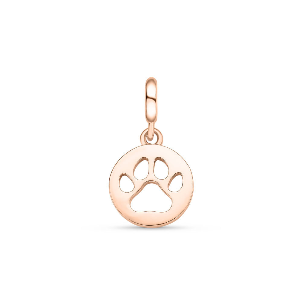 Pingente Life Animal Medalha Patinha em Liga Rosé 18k com Banho de Ouro Rosé 18k