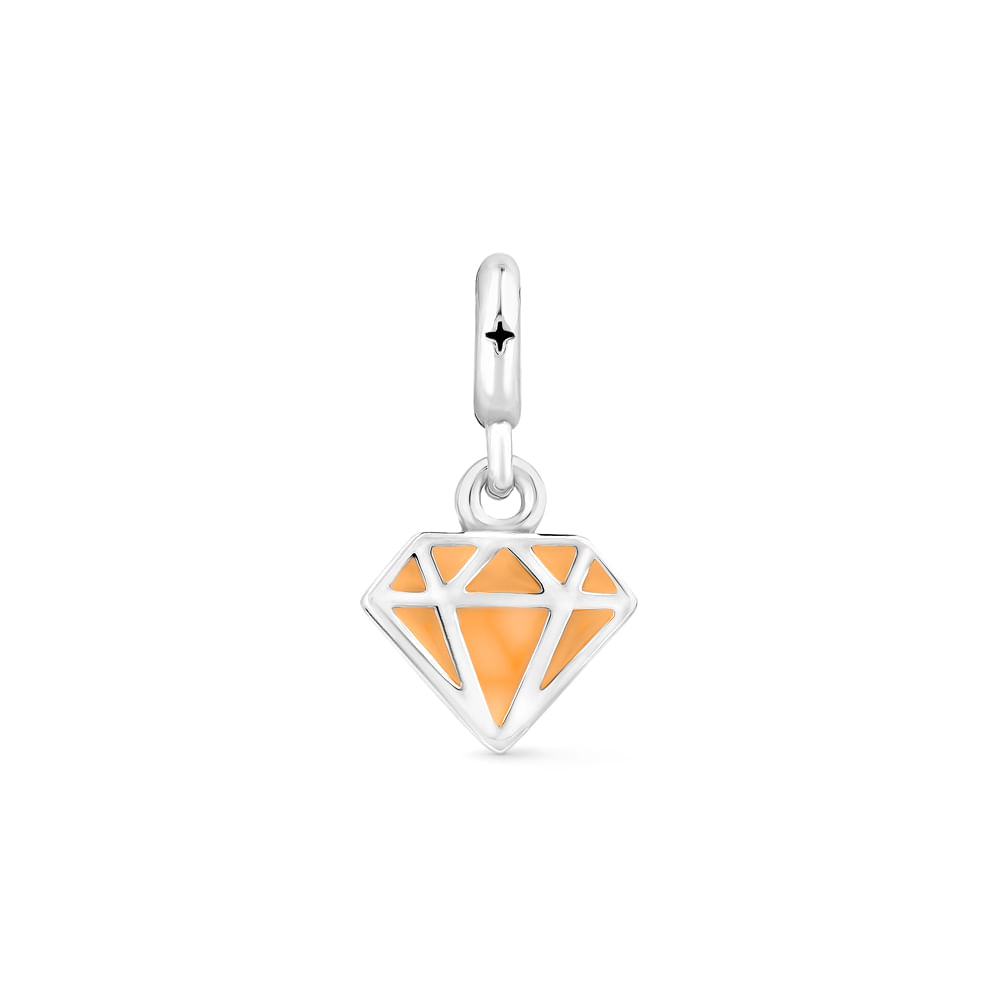Pingente Life Diamante em Prata 925 com Esmalte