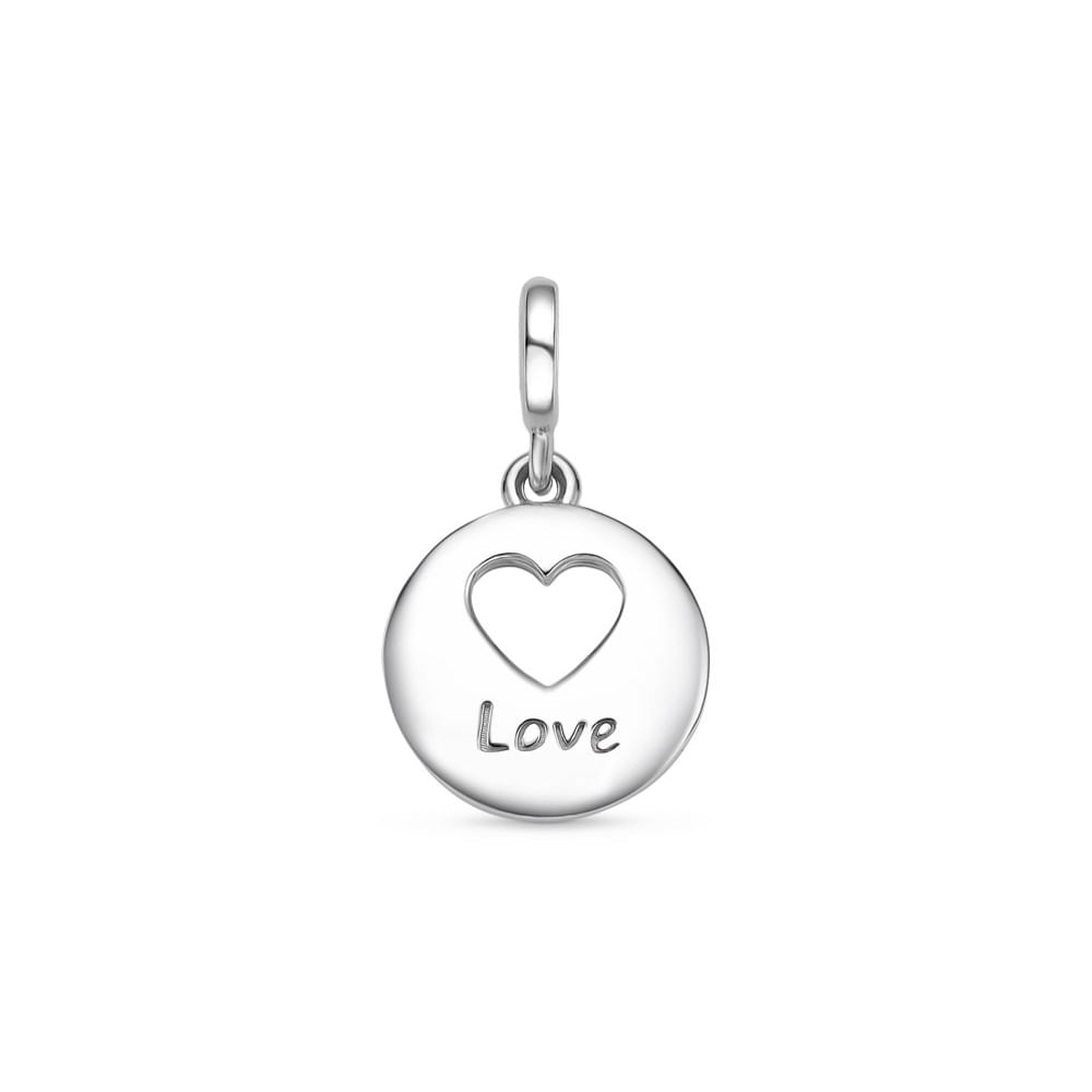 Pingente Life Mama Coração Love em Prata 925