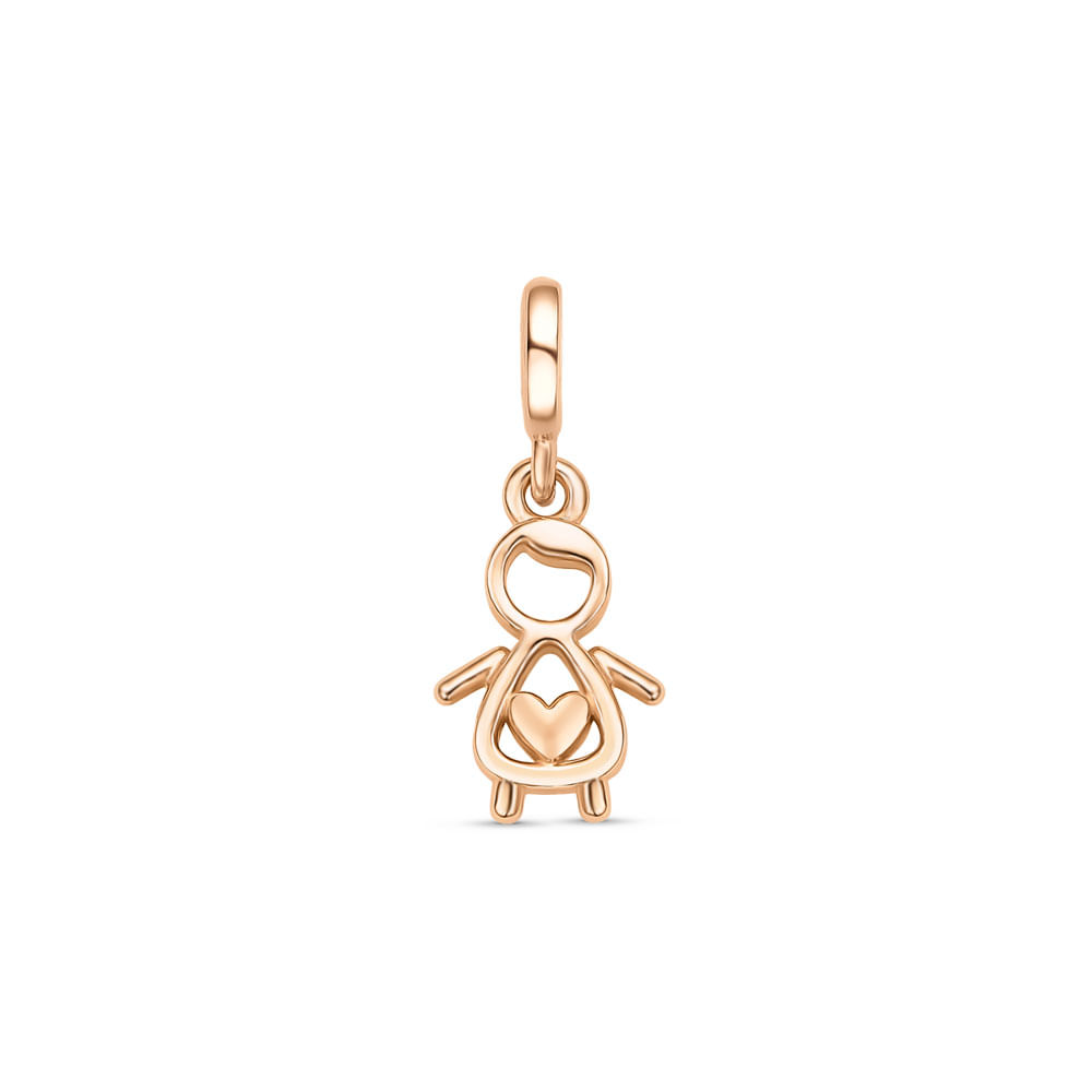 Pingente Life Menino em Liga Rosé com Banho de Ouro Amarelo 18k