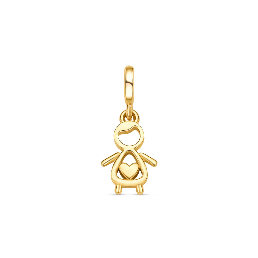 Pingente Life Menino em Prata 925 com Banho de Ouro Amarelo 18k