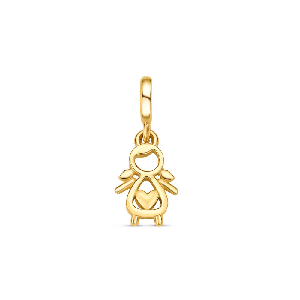 Pingente Life Menina em Prata 925 com Banho de Ouro Amarelo 18k
