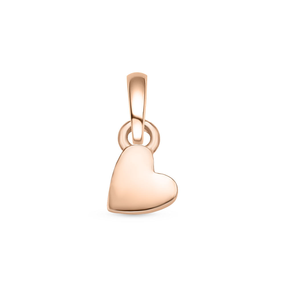 Pingente Life Mini Me Coração em Liga Rosé com Banho de Ouro Rosé 18k