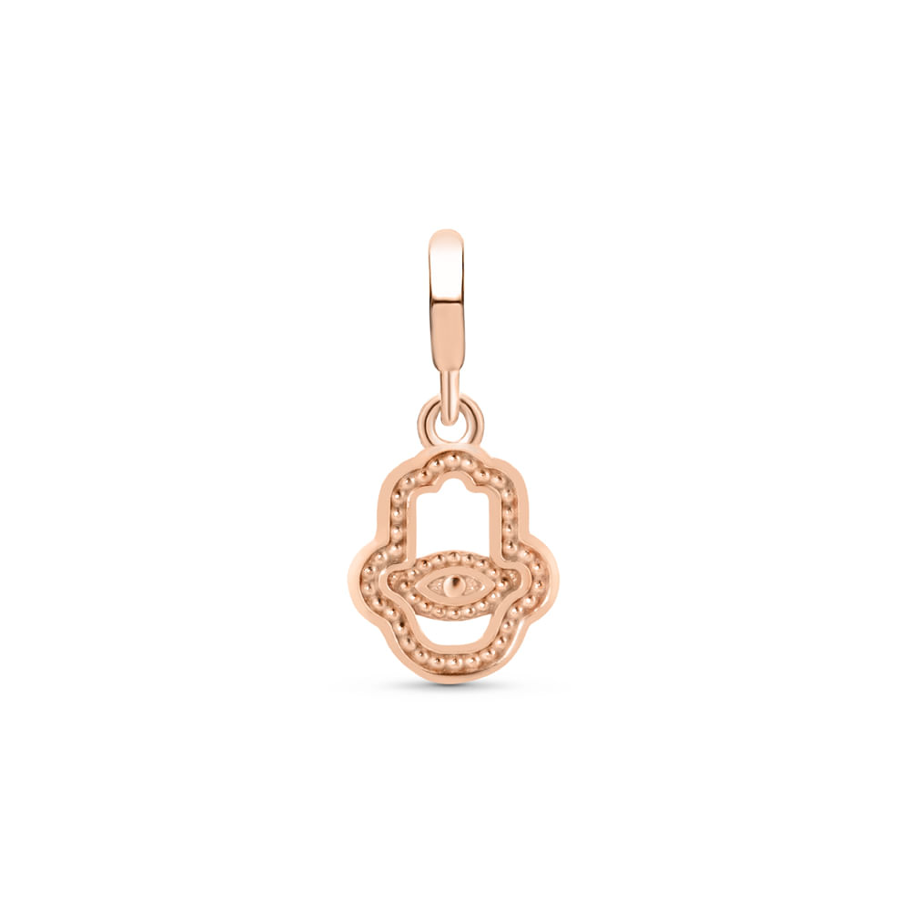 Pingente Life Amuleto II Hamsá em Liga Rose com Banho de Ouro Rosé 18k